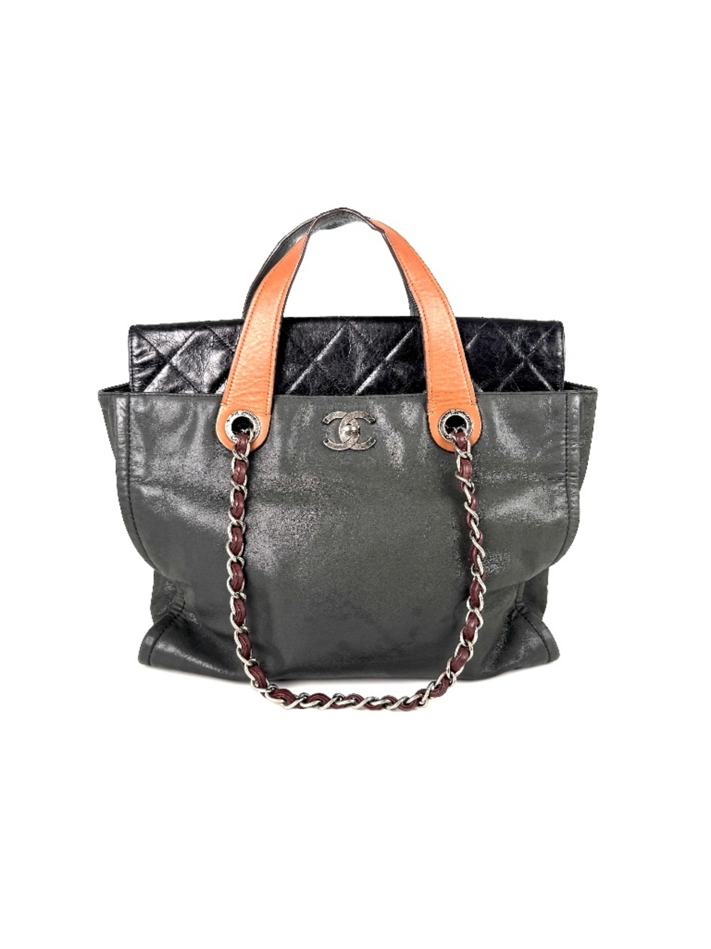 CHANEL Portobello In the Mix Soft CC Turn lock Black Brown Iridescent Bag